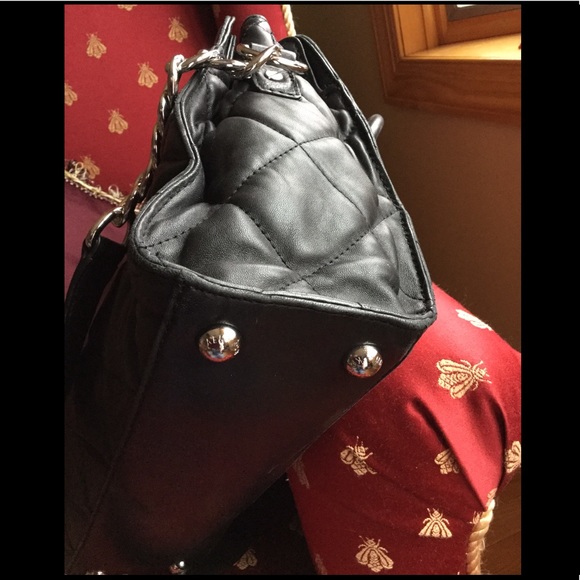 Michael Kors HAMILTON QUILTED LEATHER Satchel Handbag Shoulder Bag Black - Picture 3 of 16